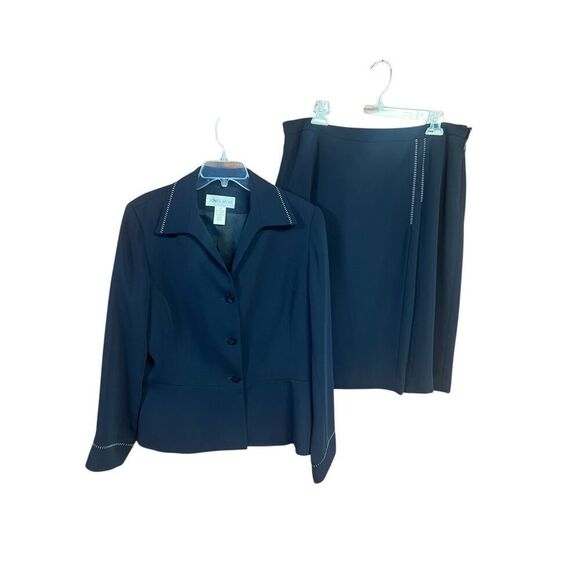 Jones Wear Navy Skirt Set Sz 16 - Picture 1 of 7